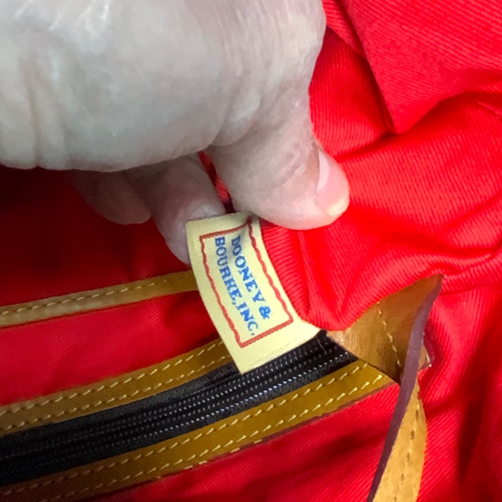 Dooney & Bourke Cream and Tan Domed Leather Satchel - Picture 16 of 16